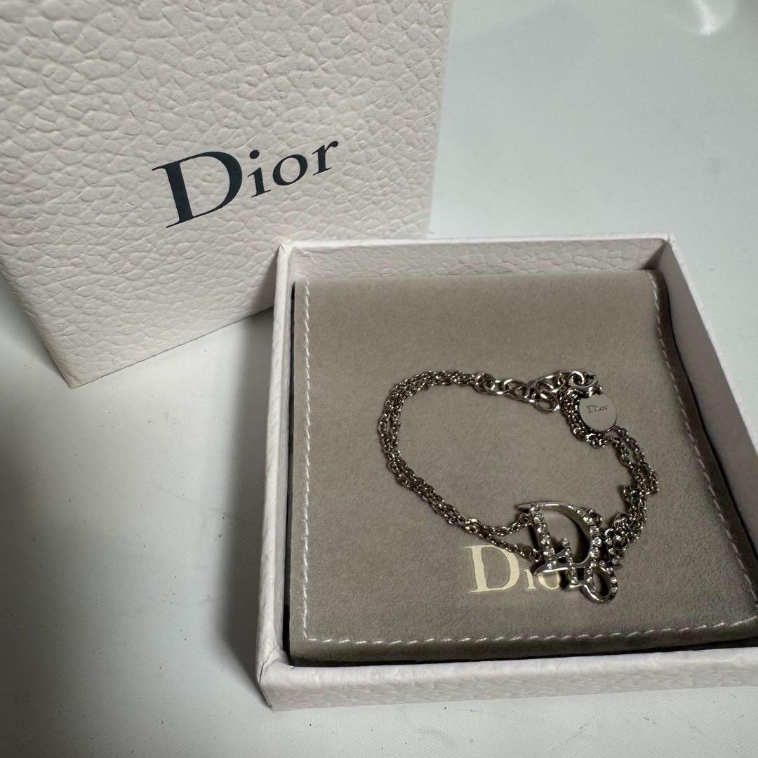 ☆極美品☆ DIOR ディオール ライトストーン ロゴ ブレスレット