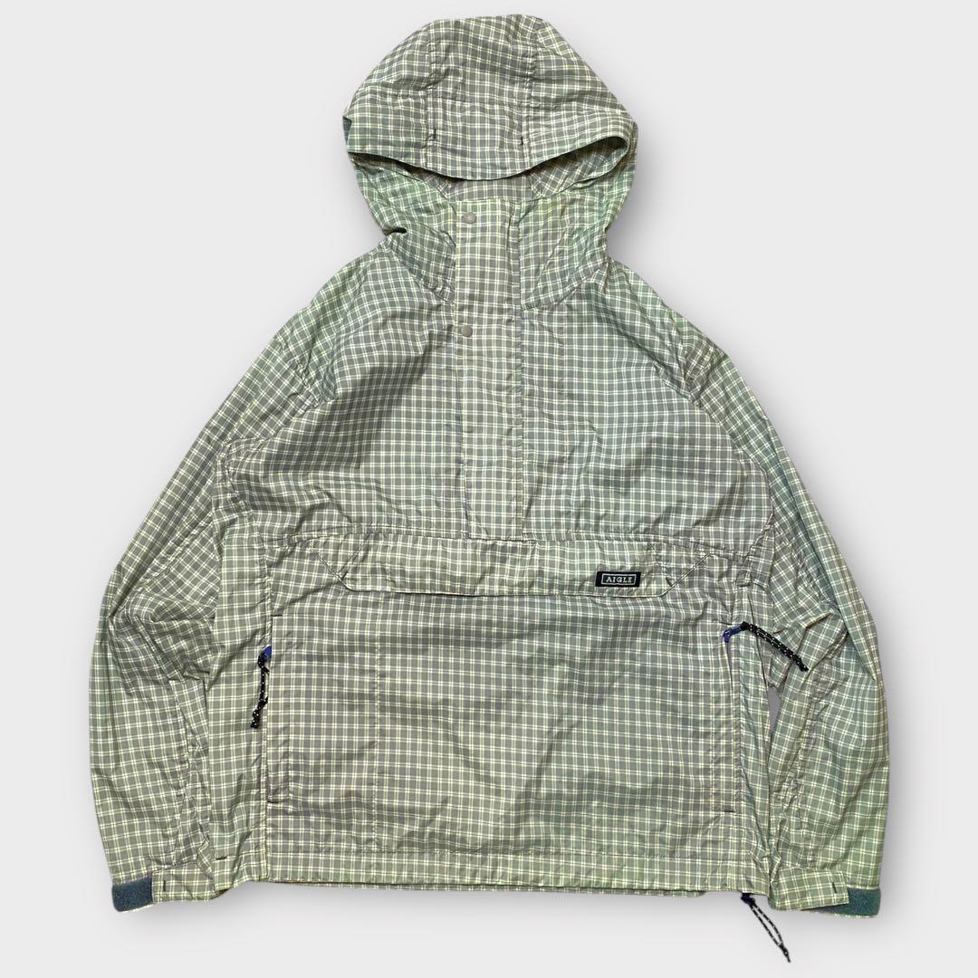 90s- aigle check nylon anorak（古着通販】エーグル ナイロン
