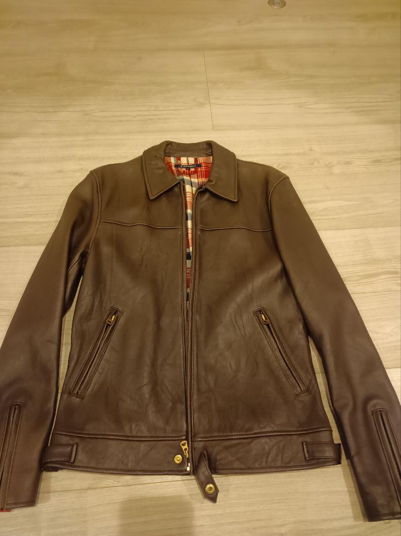 ポールスミス R.NEWBOLD シングルライダースジャケット ブラウン L ポールスミス R.NEWBOLD シングルライダースジャケット ブラウン