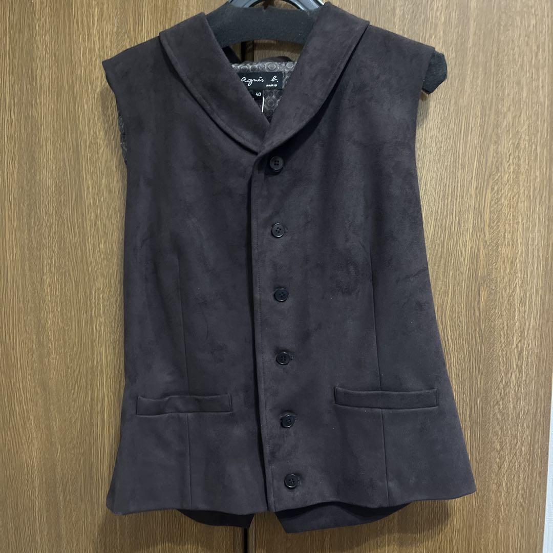 美品！アニエスベーagnes b.リネン ベスト・ジレ#36 agnes b. - 新品 アニエスベー 2022SS リネンベスト UV06 GILET