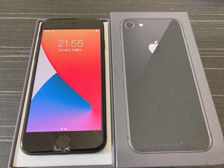 iPhone8 スペースグレイ　64G ジャンク　① 画面割れジャンク】iPhone 8 64GB スペースグレイ simロック解除