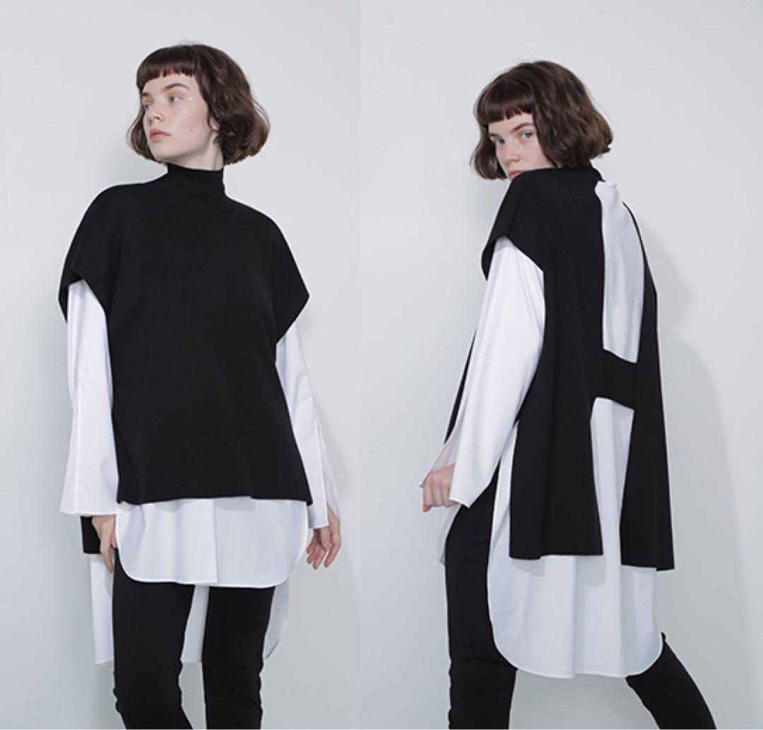 美品♡ルフィル LEPHILペプラムニット ジレ♡ LE PHIL(ル フィル)の【Marisol別注】ダブルクロスペプラムジレ