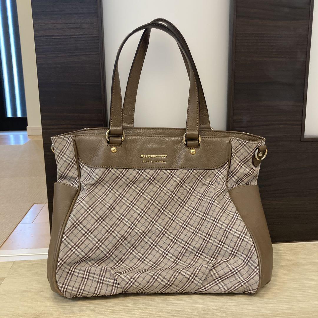 Burberry バーバリーブルーレーベル ノバチェック柄トートバッグ