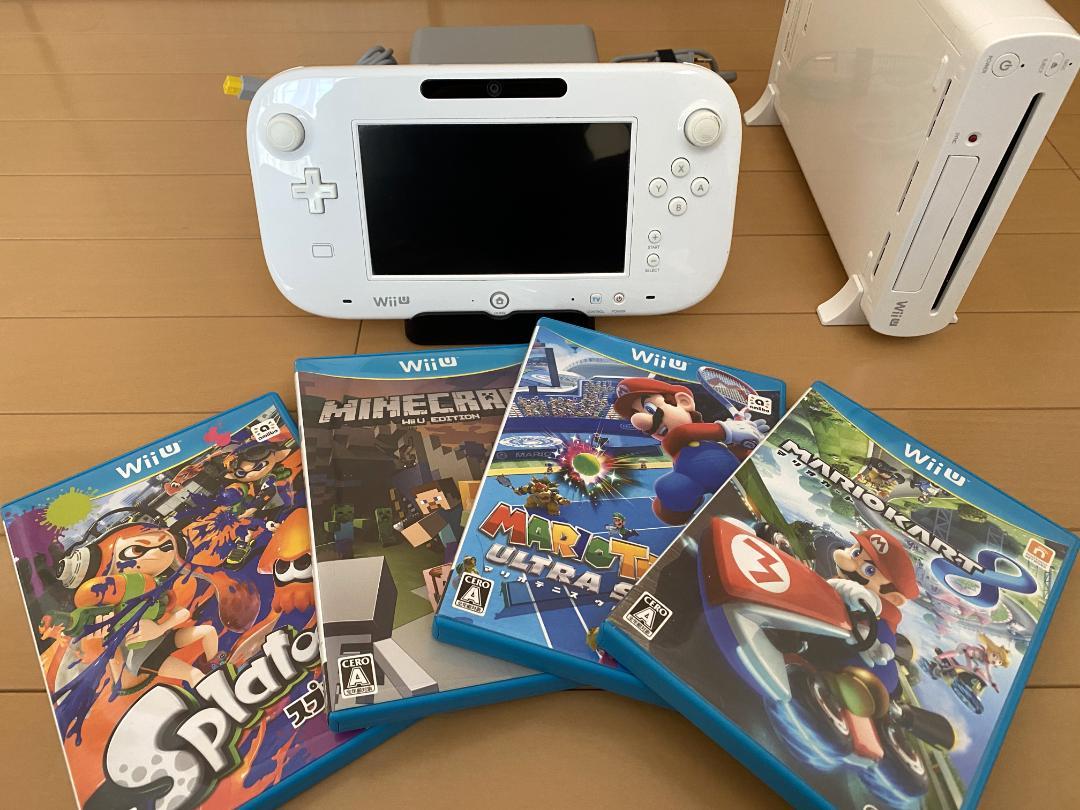 送料無料】Wii U 初期化済み/動作確認済み ソフト4本セット