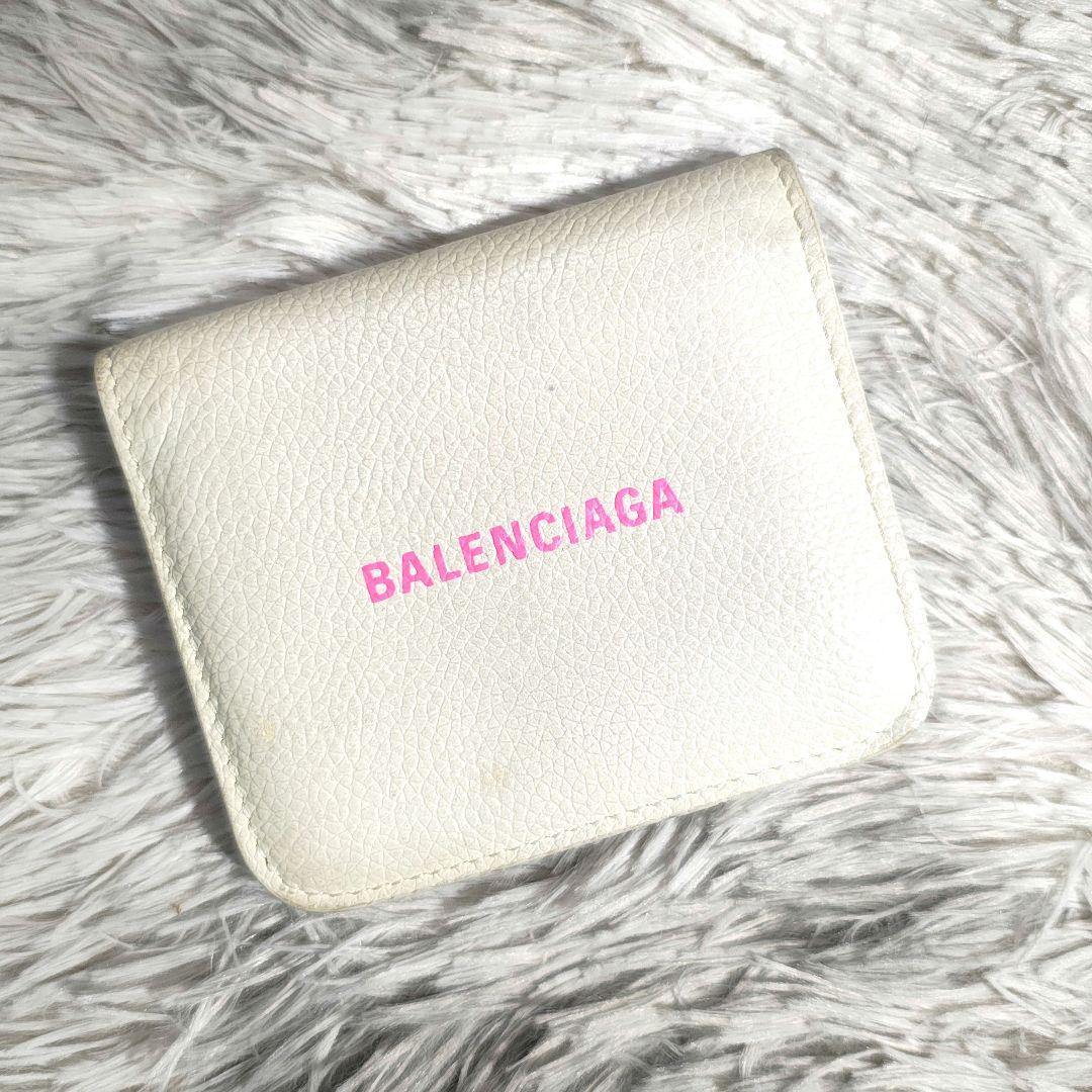 バレンシアガ BALENCIAGA 二つ折り財布 レザー ホワイト（Amazon