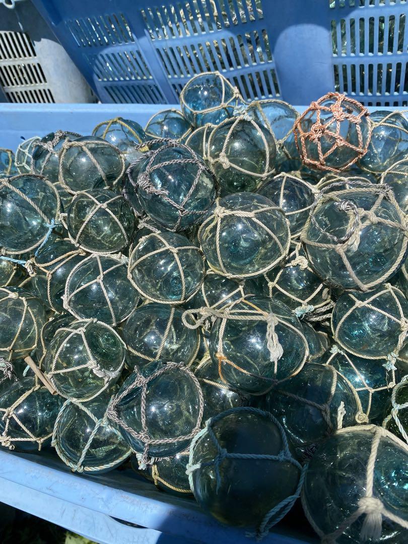漁具　ガラス玉　浮子　フロート　100個 ガラス玉 漁具 浮き玉 フロート 100個 網無し