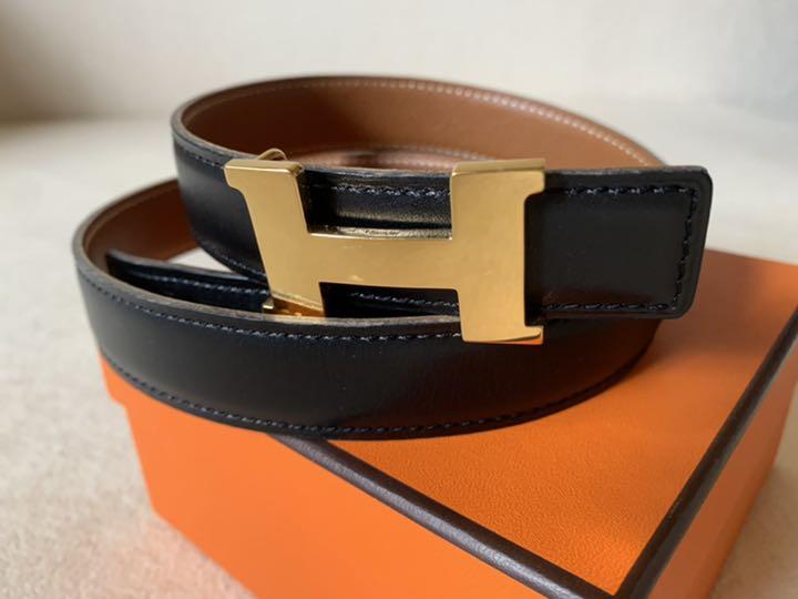 【みいこ】HERMES #70 コンスタンス ベルト ブラック×ゴールド HERMES/エルメス】 Hベルト コンスタンス リバーシブル #70