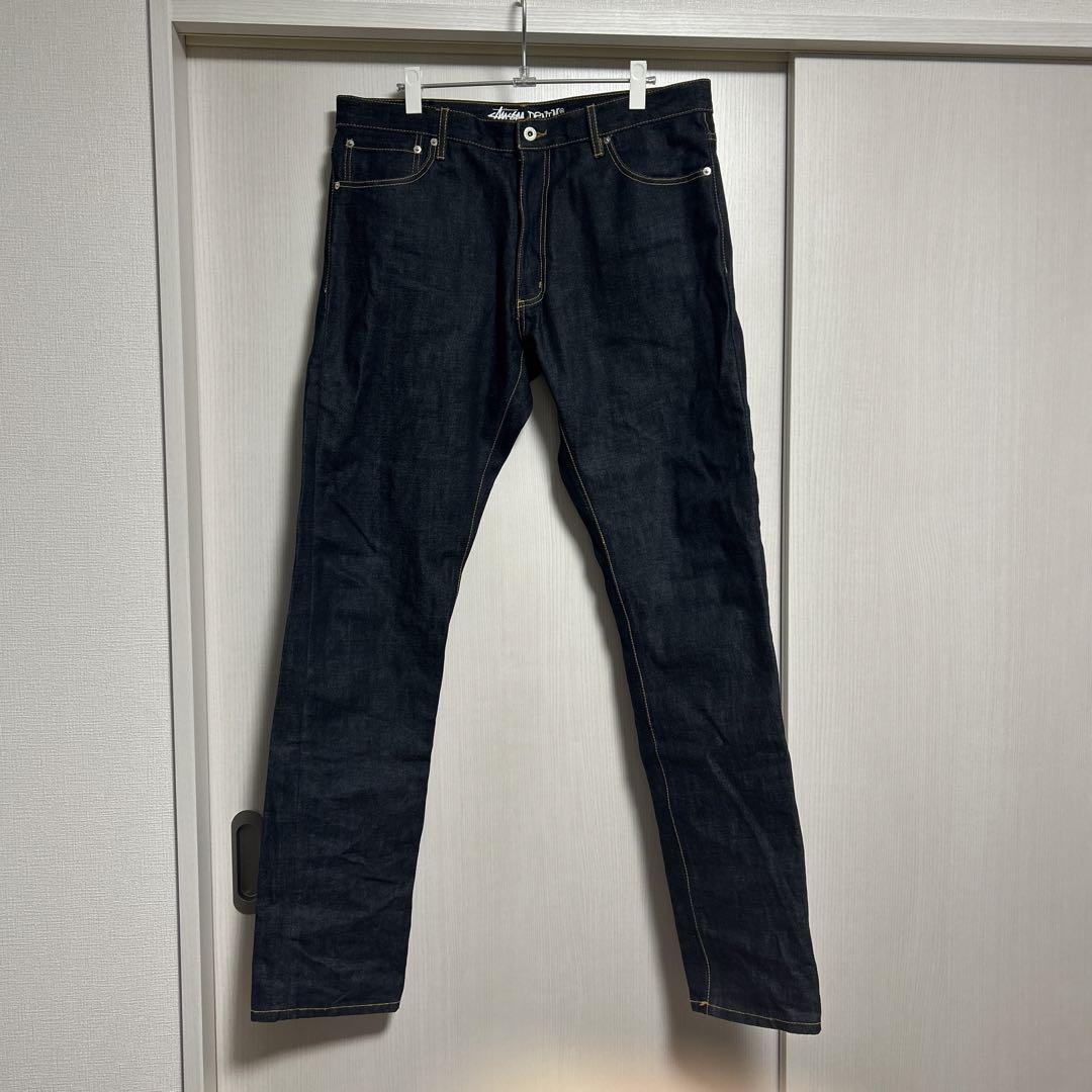 stussyストレートデニム ダークブルー ピンクドットポケット stussyストレートデニム ダークブルー ピンクドットポケット