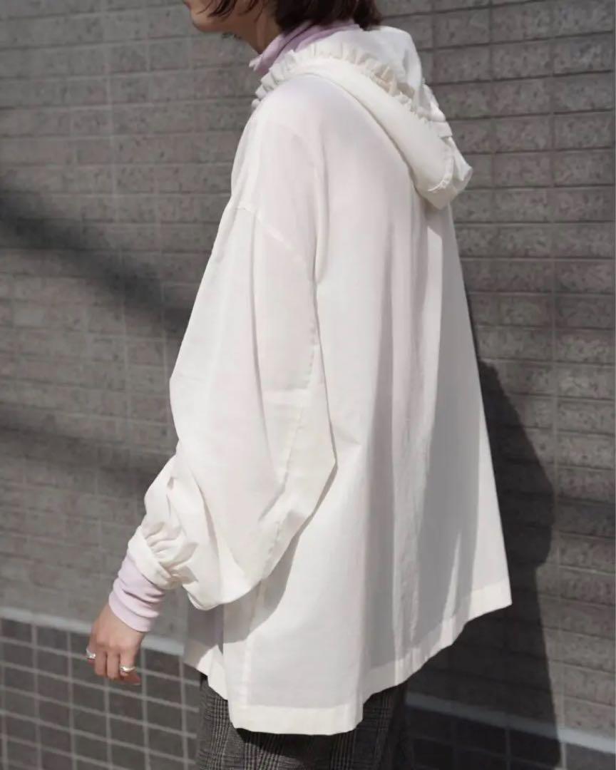 トップス AMOMENTO FRILL HOODED SHIRTS Frill Hooded Shirt Ivory | Shelter