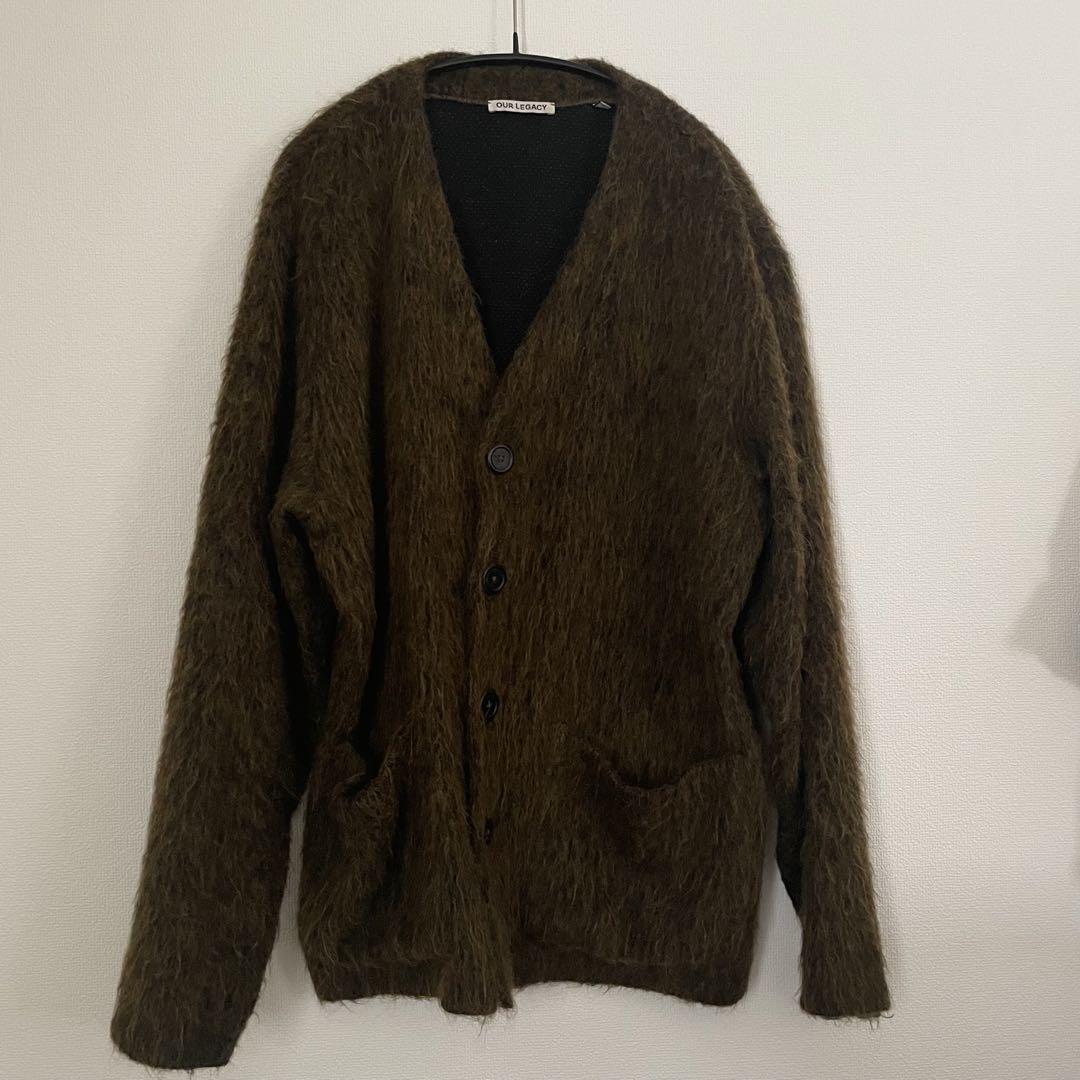 OUR LEGACY モヘアカーディガン46 OUR LEGACY CARDIGAN OLIVE MELANGE MOHAIR 46 SIZE (OUR LEGACY
