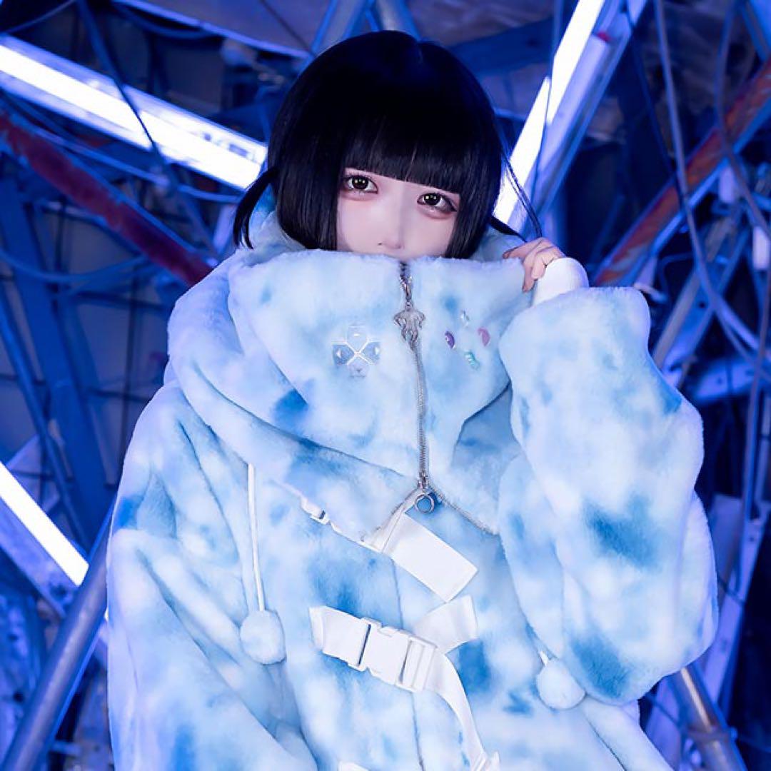 リッスンフレーバー ゲーミング猫耳バックルファーブルゾン BLUE
