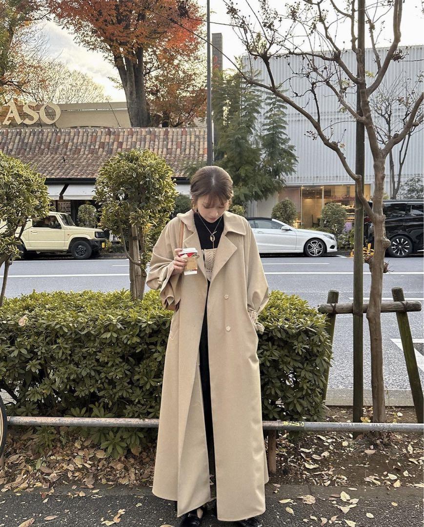 ジャケット・アウター eaphi no collar shaggy long coat eaphi nocollar shaggy long coat