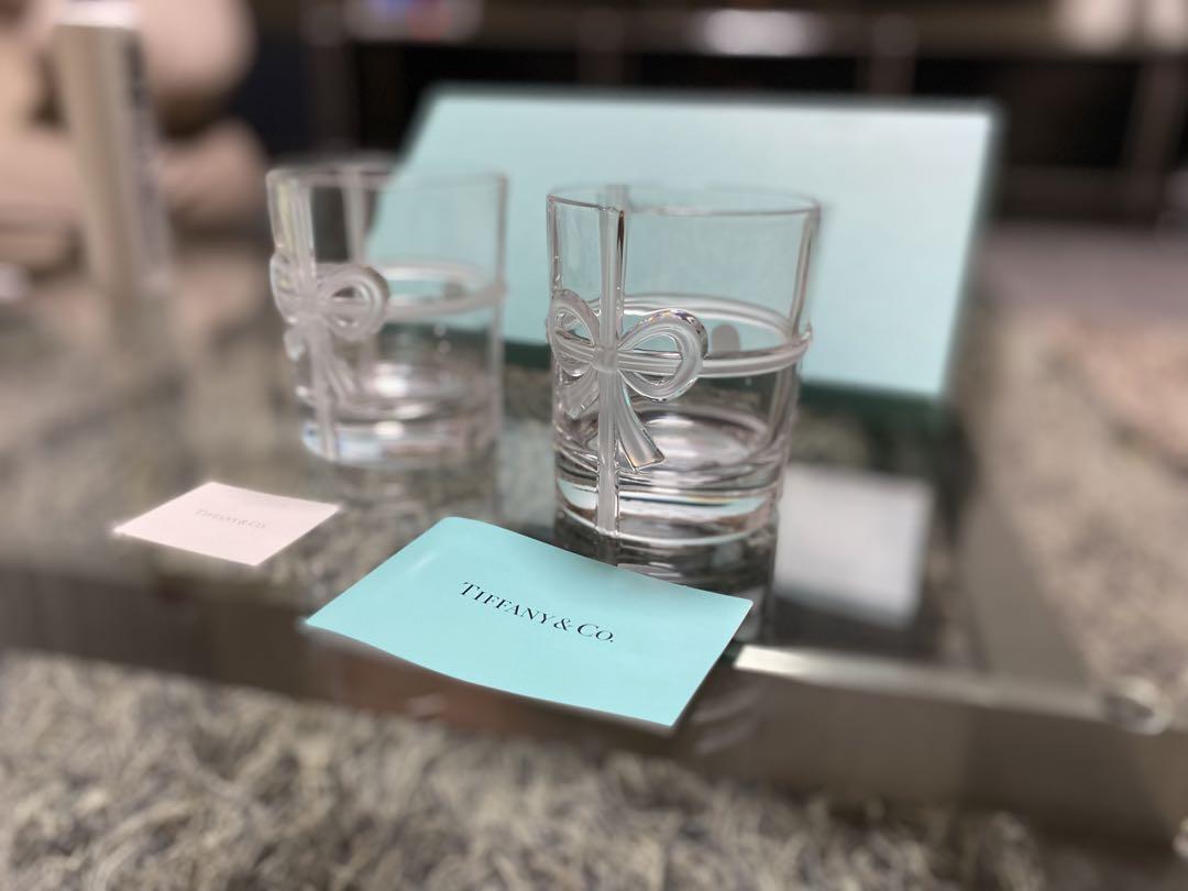 ティファニー　ボウ　グラス　リボン TIFFANY&Co. 未使用 ティファニー グラス リボン ボウ コップ