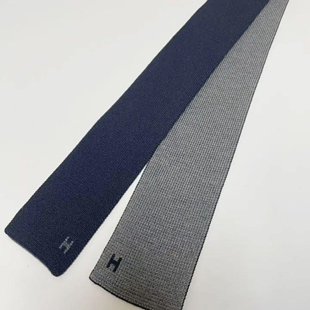 HERMES エルメス　ネクタイ　4way リバーシブル　キャトルタン　究極美品 HERMES エルメス ネクタイ シルクニットタイ 6 cm 《キャトル