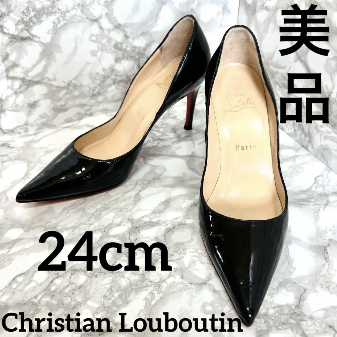 定番品】クリスチャンルブタン☆エナメル☆パンプス☆黒☆37