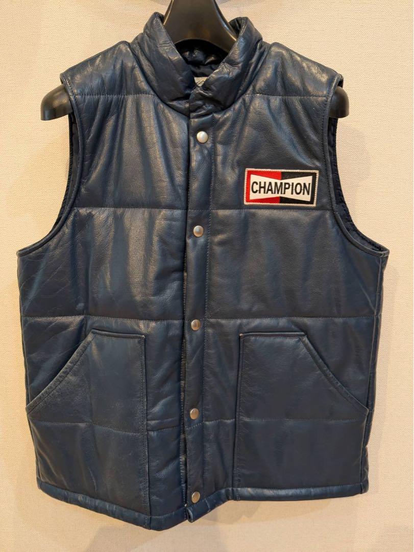 ROULETTE 希少CHAMPION ネイビー レザーベスト ROULETTE 希少CHAMPION ネイビー レザーベスト （CHAMPION