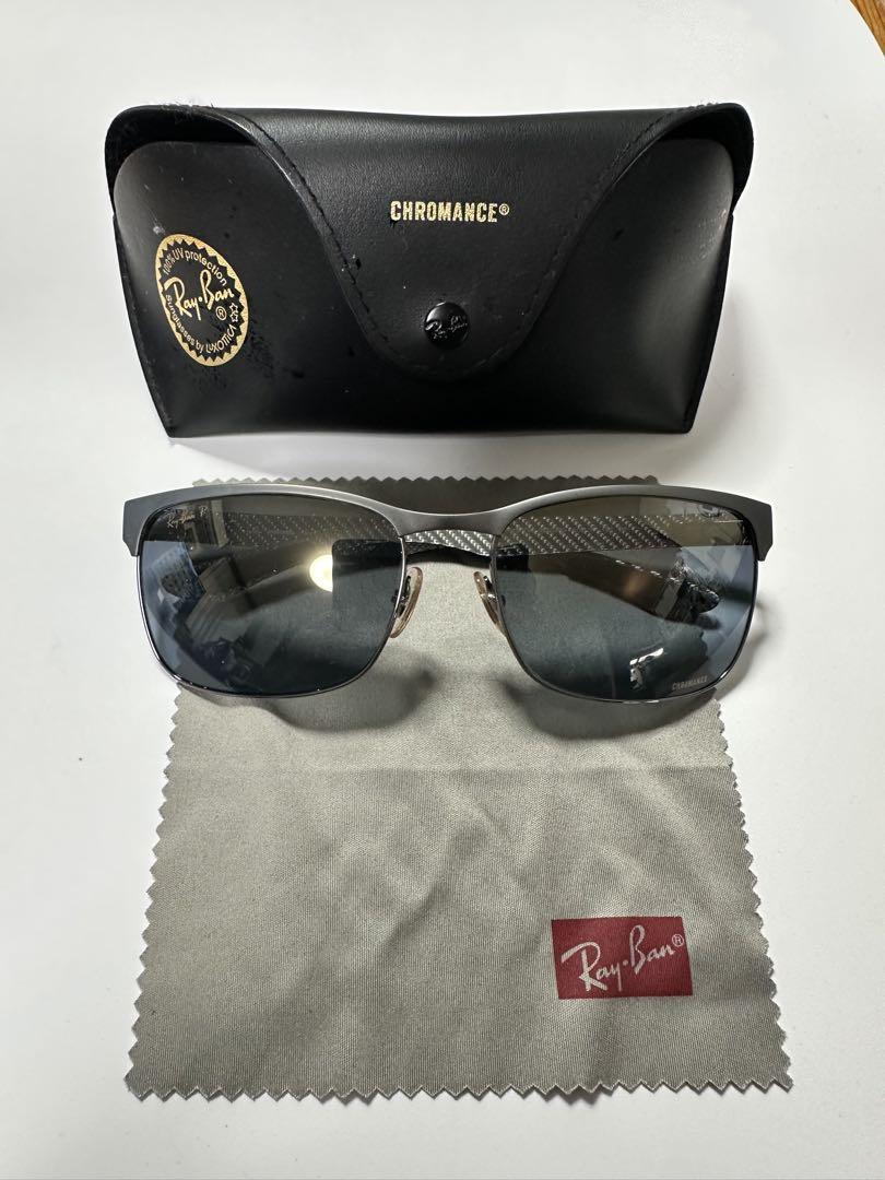 Ray-BanRB8319CH CHROMANCE偏光カーボンフレームITALY RB8319CH CHROMANCE Sunglasses in Black and Silver - RB8319CH