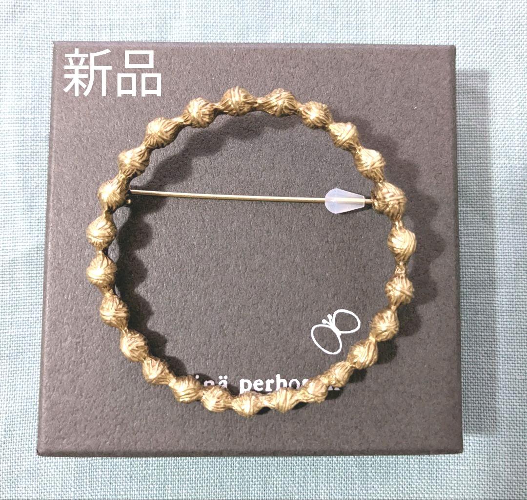ミナペルホネン tambourine ブローチ　アンティークゴールド 新品☆ミナペルホネン タンバリン ブローチ antique gold - メルカリ