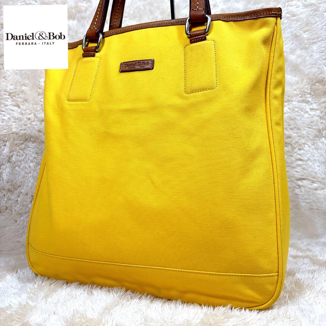 Daniel&Bob_イエロー_レザー_トートバッグ Daniel&Bob ダニエルアンドボブ トートバッグ キャンバス レザー