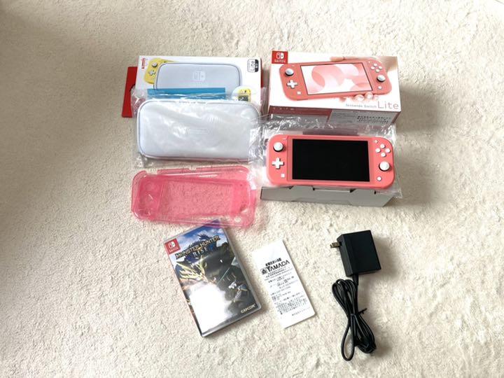 Nintendo Switchライト コーラル 本体＋モンハンライズ （ン