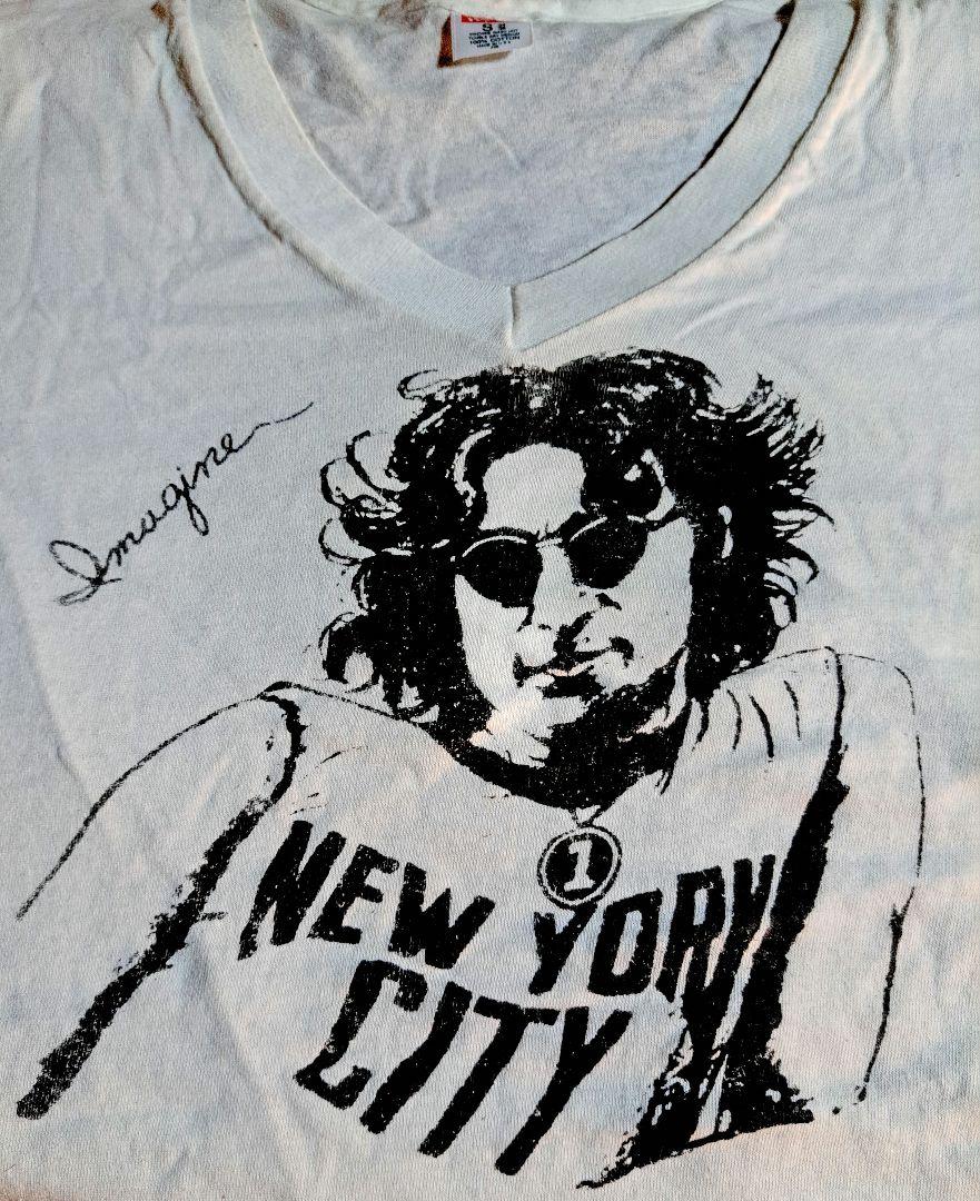 90s ジョンレノン Tシャツ バンドT ビートルズ ブラック 90s ジョンレノン John Lennon バンドTシャツビートルズ