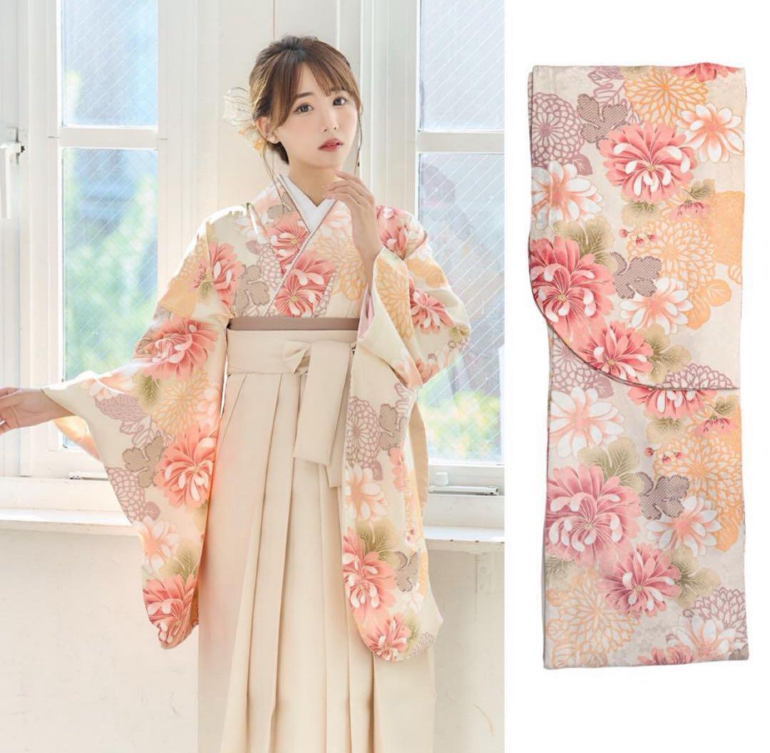 小学生袴 『4点セット』 ＆ 『刺繍付き半衿』 ＆ 『髪飾り』 HAKAST18-B8】着付け簡単袴セット 刺繍入り 京都絵師描き下ろし