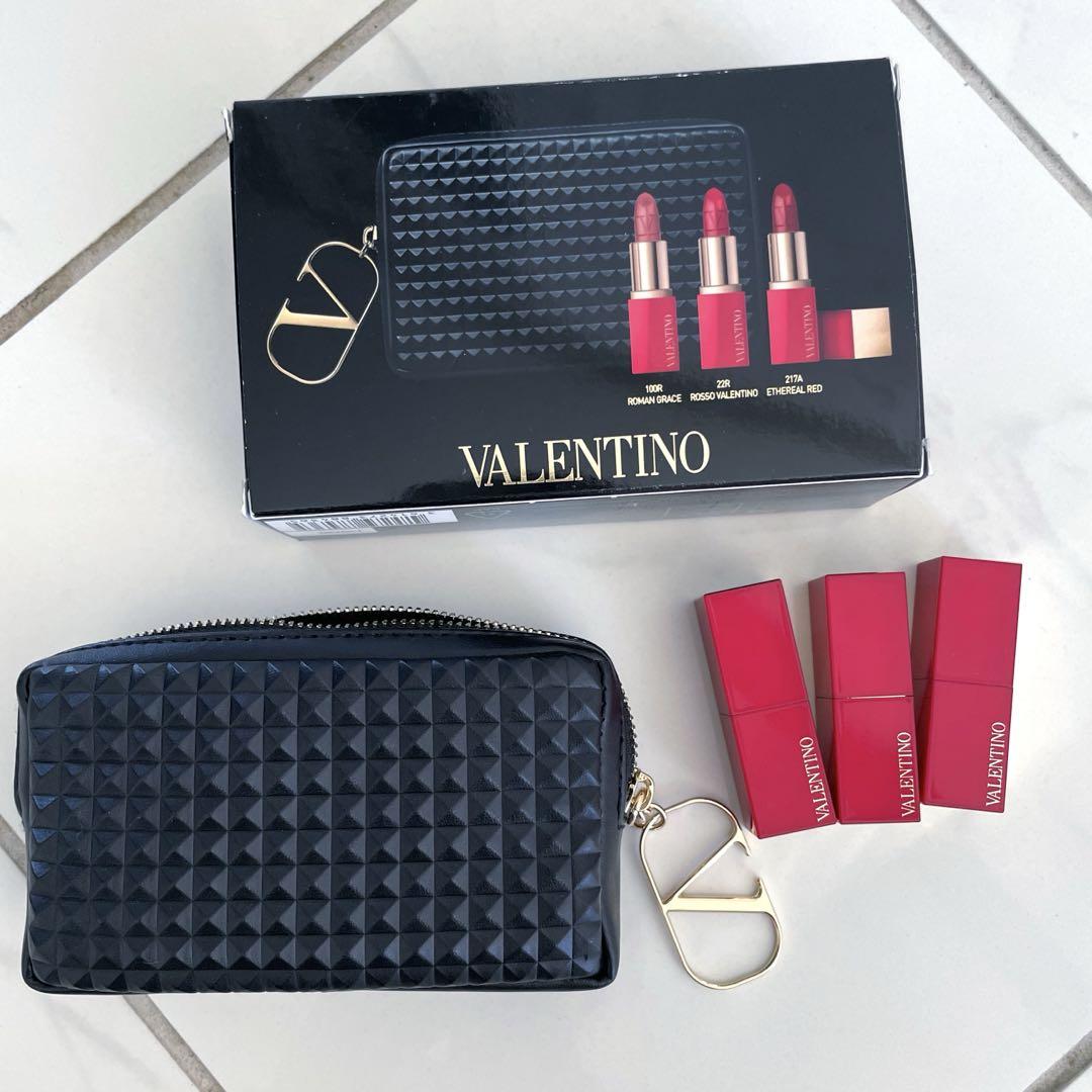 VALENTINO☆ミニロッソ☆リップスティック☆ギフトセット ポーチ付き Discover Go Clutch + Minirosso Lipstick | Valentino Beauty