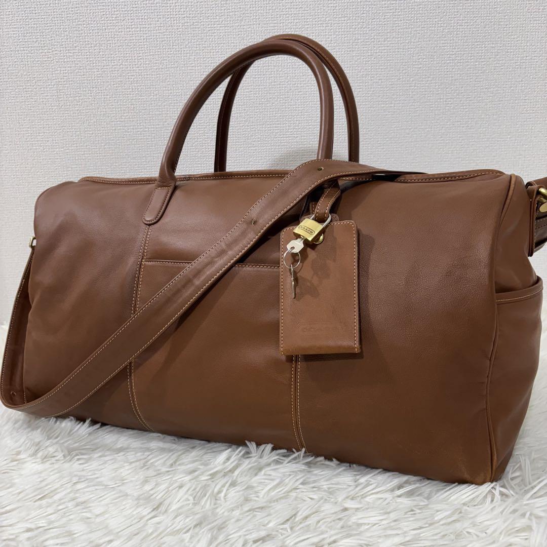 【正規品】コーチ 2way ボストンバッグ グラブタンレザー 大容量 ブラウン COACH 0112 / コーチ NATURAL GLOVE TANNED COWHIDE ナチュラル