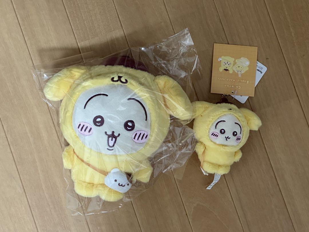 ちいかわ×ポムポムプリン マスコットホルダー ぬいぐるみ 2点セット サンリオ ちいかわ マスコットホルダー ポムポムプリン うさぎ