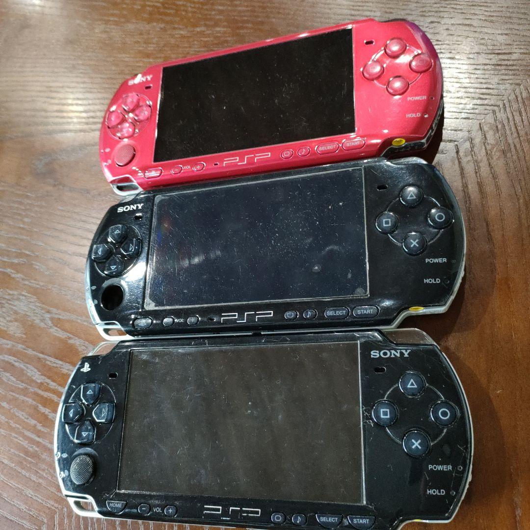 ジャンク品 PSP本体セット PSP-3000赤．黒/PSP-2000黒 （▽ SONY