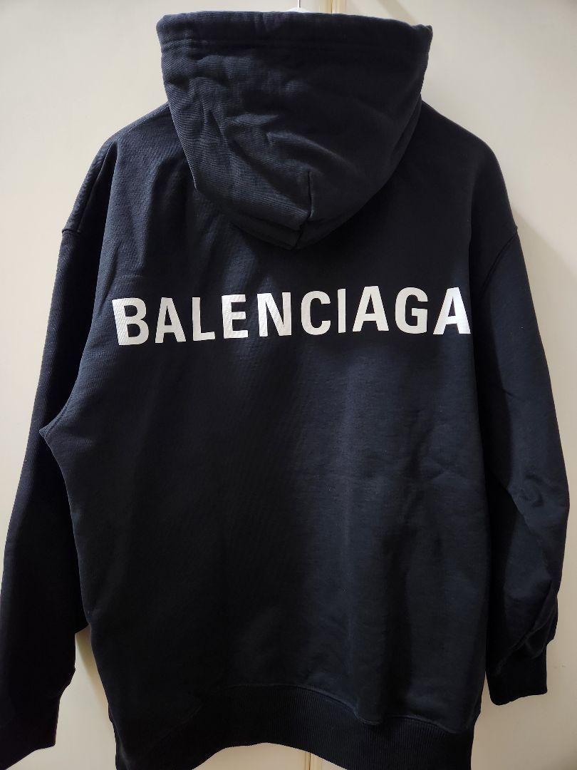 美品 バレンシアガ BALENCIAGA バックロゴ パーカー】（美品