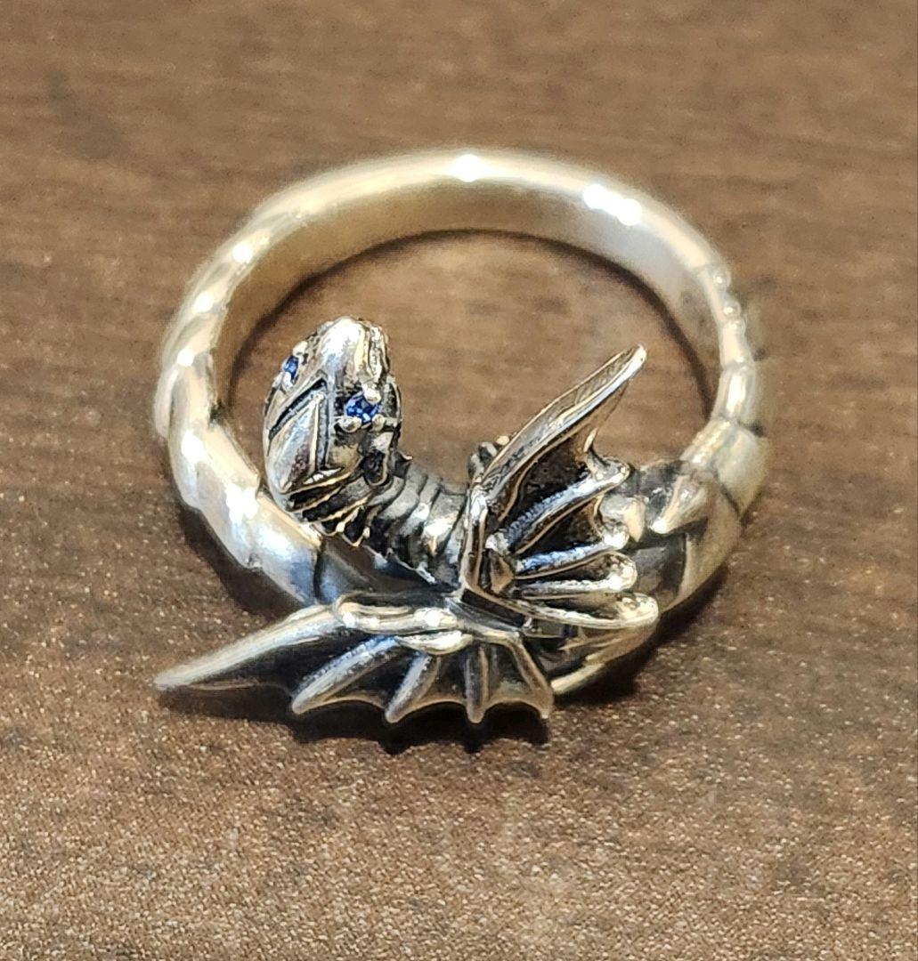 遊戯王 青眼の亜白龍 シルバーアクセサリー リング