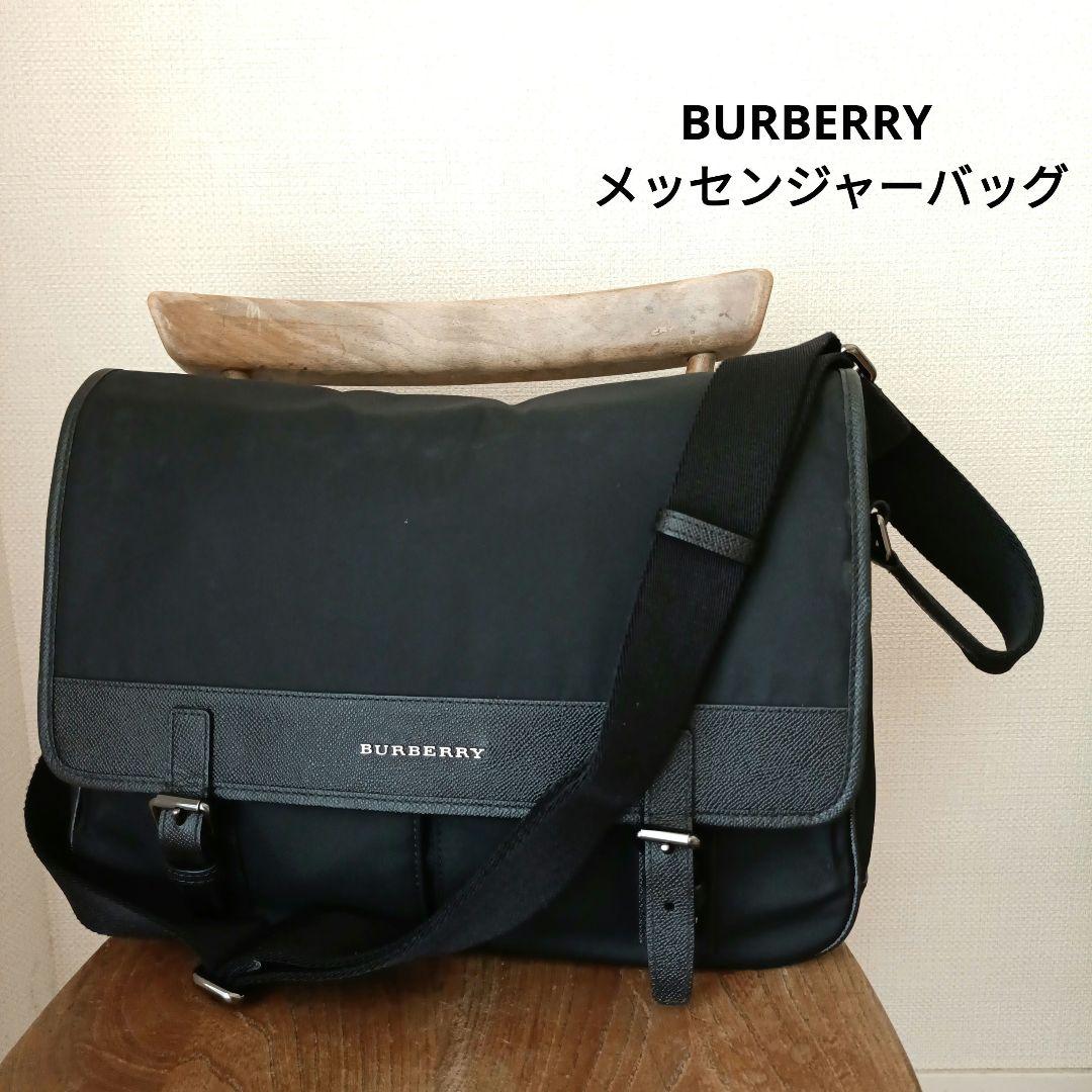BURBERRY メッセンジャーバッグ ショルダーバッグ ナイロン/レザー BURBERRY メッセンジャーバッグ ショルダーバッグ ナイロン