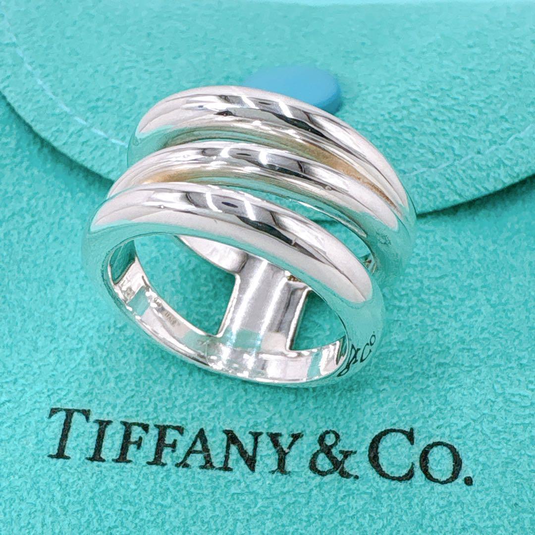 Tiffany & Co. ダイアゴナル silver925 10号 美品 オールドティファニー ダイアゴナル リング 10号 シルバー