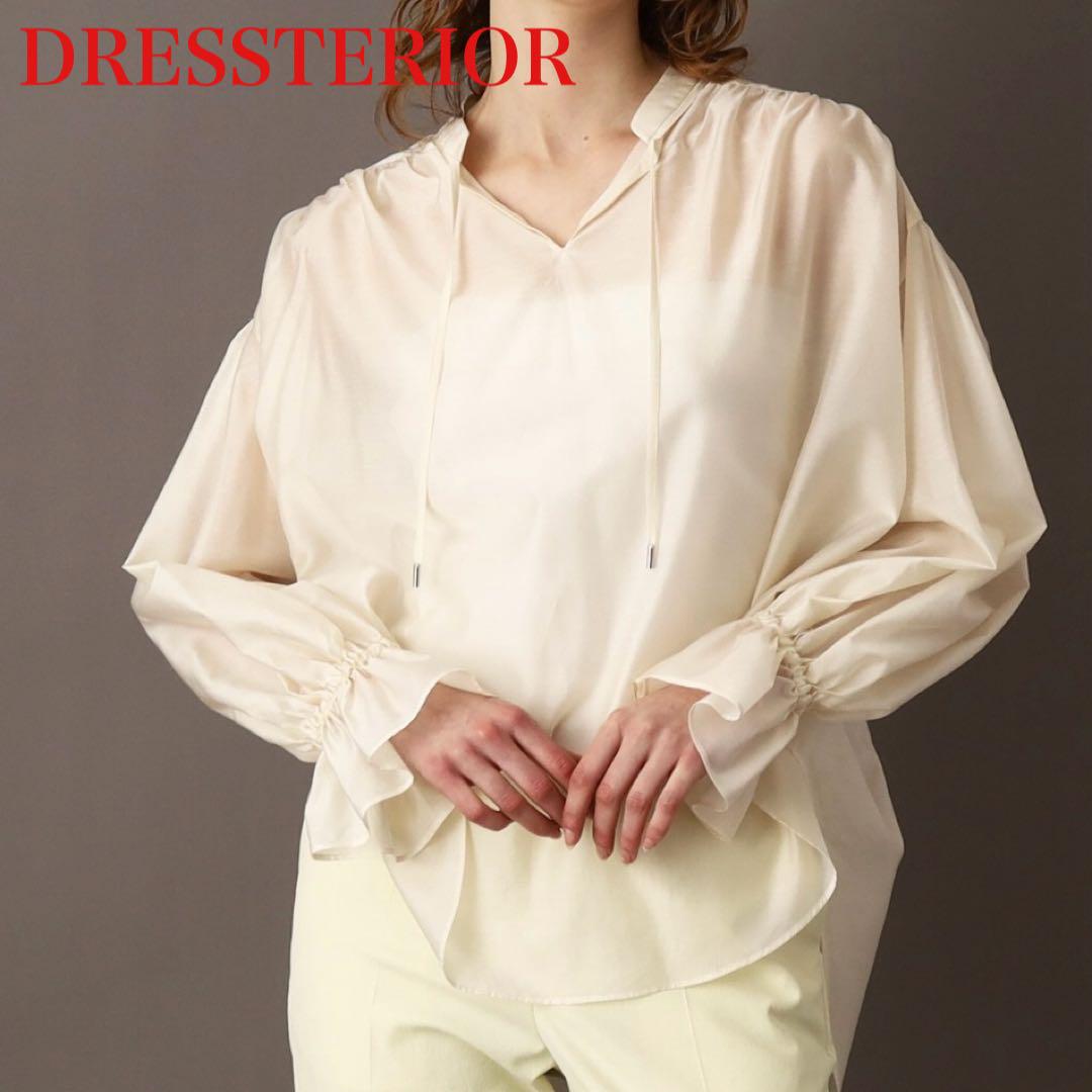 美品 DRESSTERIOR ドレステリア 洗えるシアーキャンディブラウス