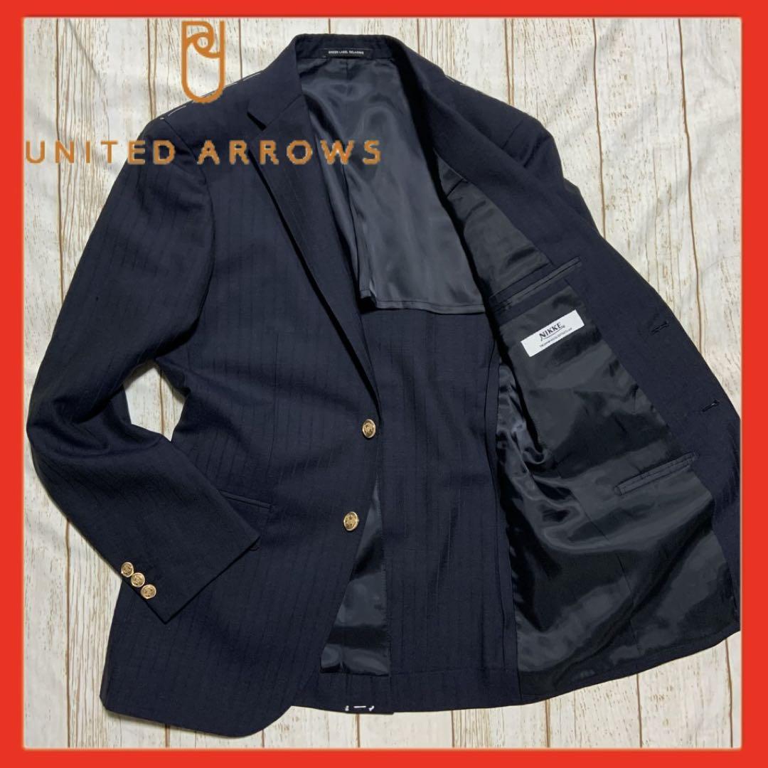 【極美品】ユナイテッドアローズ 金ボタン　ジャケット　ネイビー 美品】UNITED ARROWS 紺ブレ 金ボタン ジャケット ネイビー S