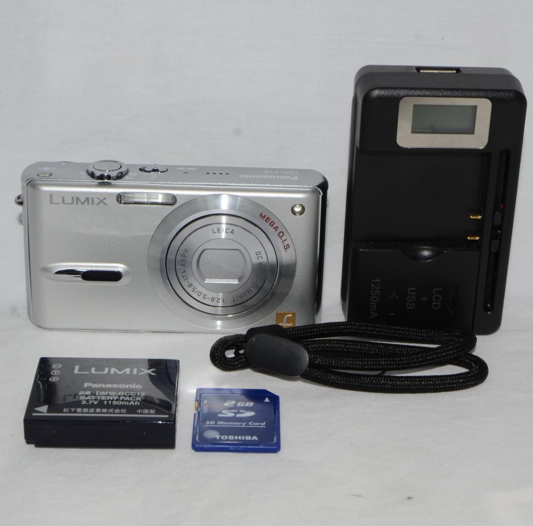 美品】Panasonic LUMIX DMC-FX9 シルバー (動作確認済)（送料