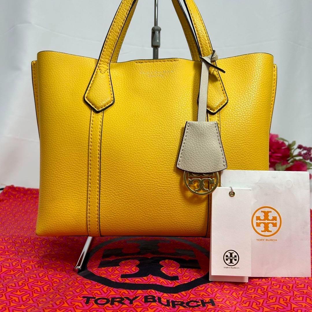 極美品】トリーバーチ ペリー ハンドバッグ レザー 手提げ 黄色