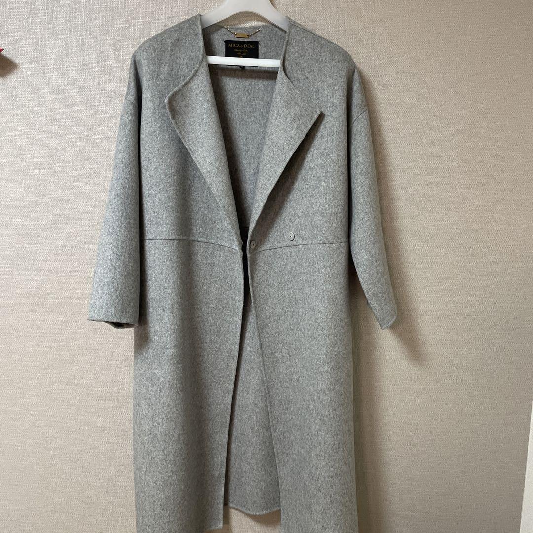 タイムセール⭐︎新品⭐︎MICA&DEAL ウールリバーコート　グレージュ タイムセール⭐︎新品⭐︎MICA&DEAL ウールリバーコート グレージュ