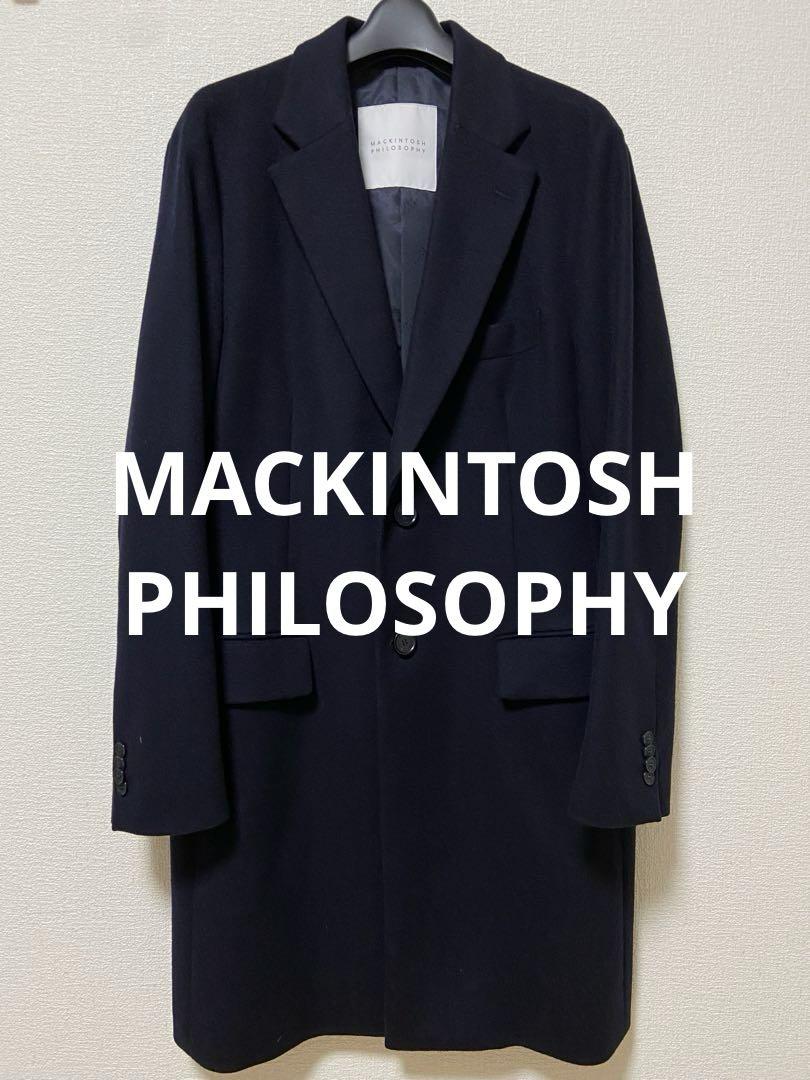 【美品】MACKINTOSH PHILOSOPHY チェスターコート ネイビー ショートビーバー STANHOPE（スタンホープ）(コート