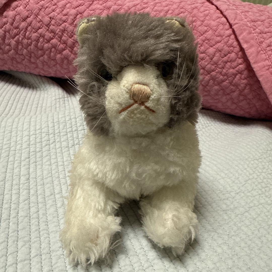 シュタイフぬいぐるみ 猫　白/グレー シュタイフぬいぐるみ 猫 白/グレー （楽天市場】シュタイフ