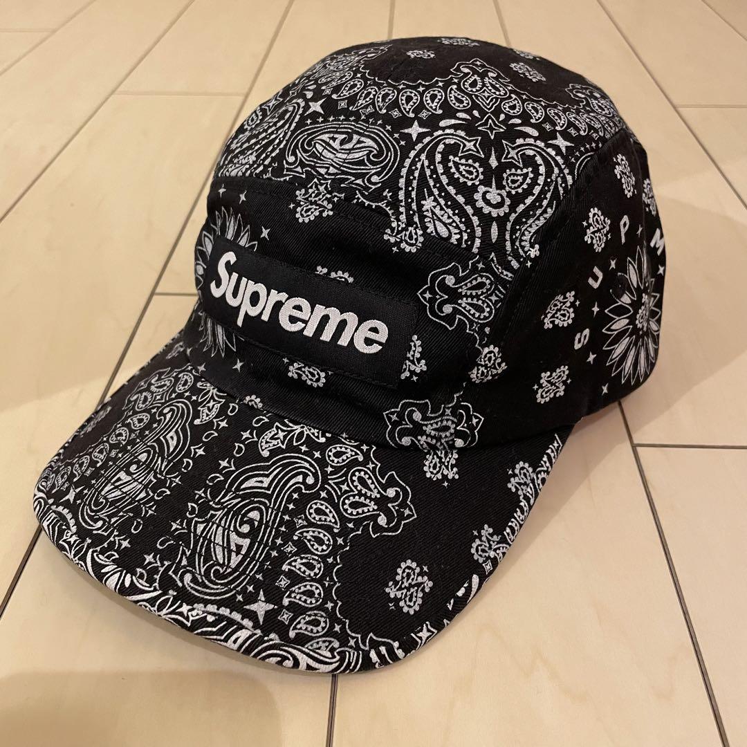 【希少】Supreme Bandana Camp Cap 21SS ブラック 黒 Supreme シュプリーム 21ss Bandana Camp Cap バンダナ キャンプ
