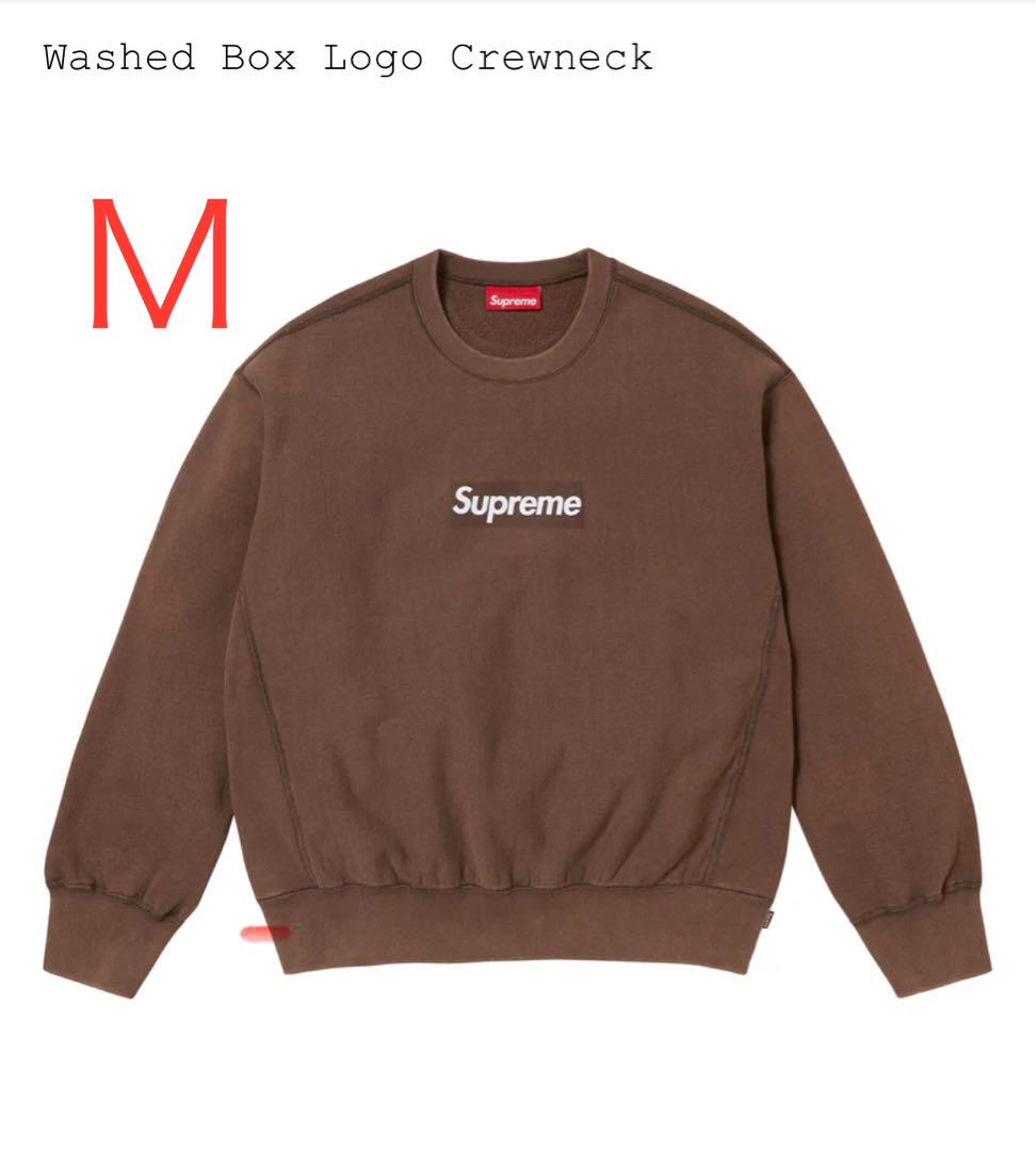 トップス Supreme Washed Box Logo Crewneck Red M Supreme | Supreme Washed Box Logo Crewneck Releasing