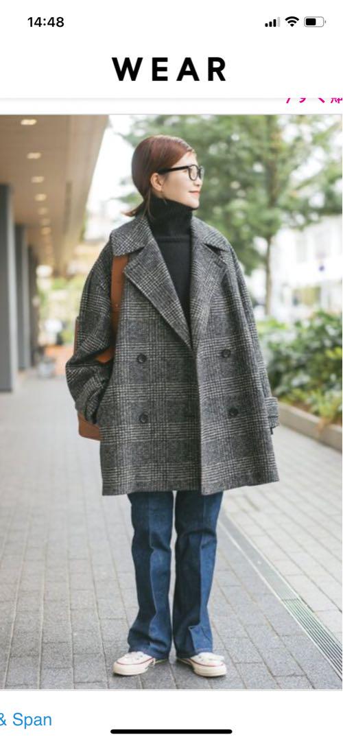 Spick & Span Wスライバーチェックハーフコート　36 Spick & Span（スピックアンドスパン）の「Wスライバーチェック