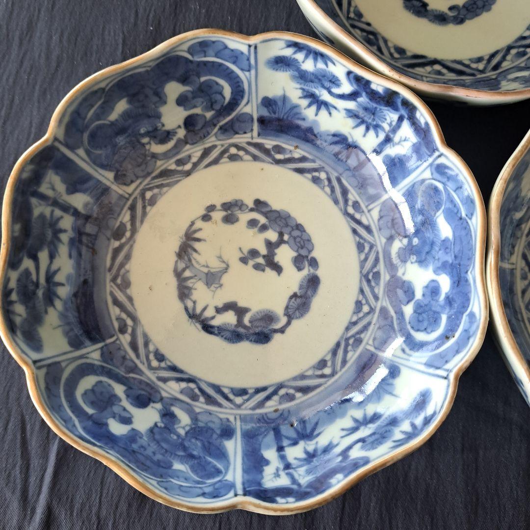 「high level ⑥ 細密な龍！」古伊万里皿(直径15cm)4客セット 骨 high level 細密な龍！」古伊万里皿(直径15cm)3客セット 骨
