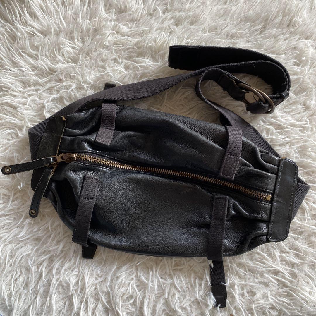【美品】MSPC MASTER PIECE レザー ウエストバッグ ブラック 黒 マスターピース master-piece マスターピース バッグ ウエスト