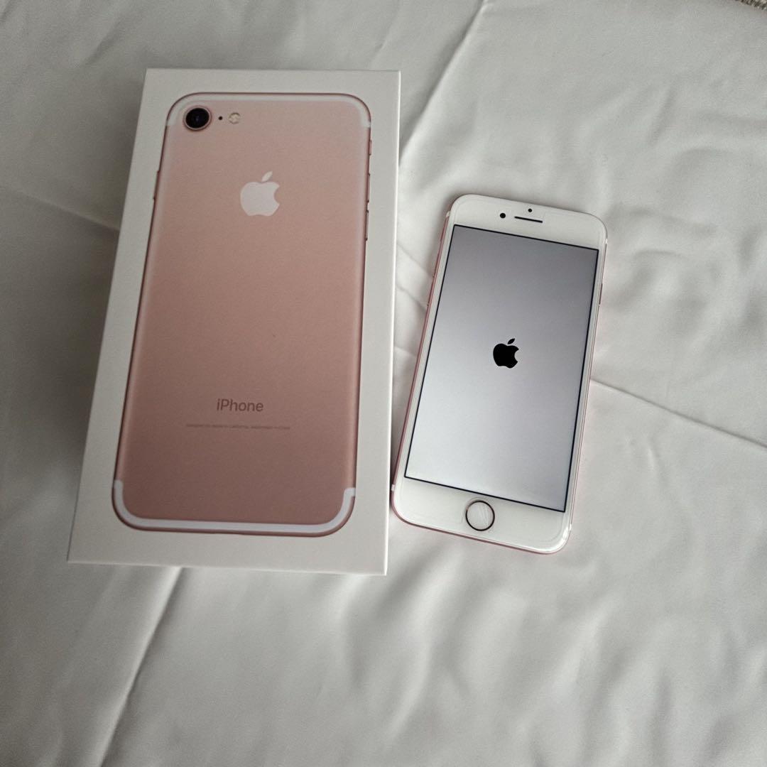 【美品】iPhone7 ローズゴールド 128G 付属品、箱付き 極美品 iPhone 7 ローズゴールド 128GB 付属品完備