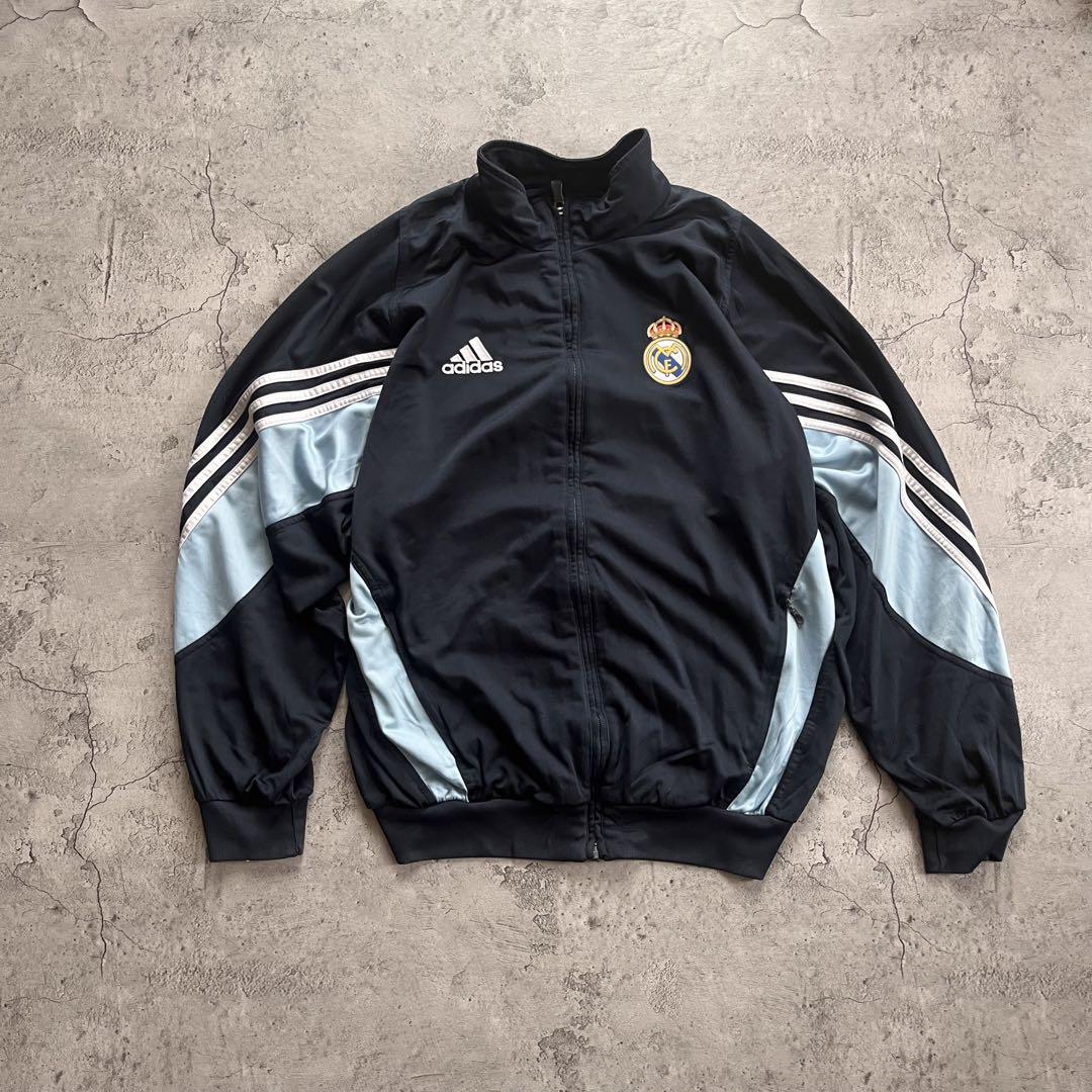 希少 adidas レアル・マドリード ジャージ ヴィンテージ00s タグ付き 00年代 adidas アディダス ワンポイントロゴ 刺繍 レアル
