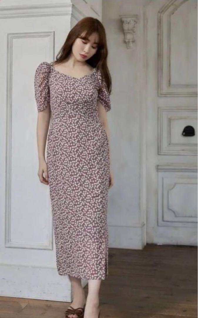 ワンピース herlipto Cherry Pattern One-Piece beige Cherry Pattern Items