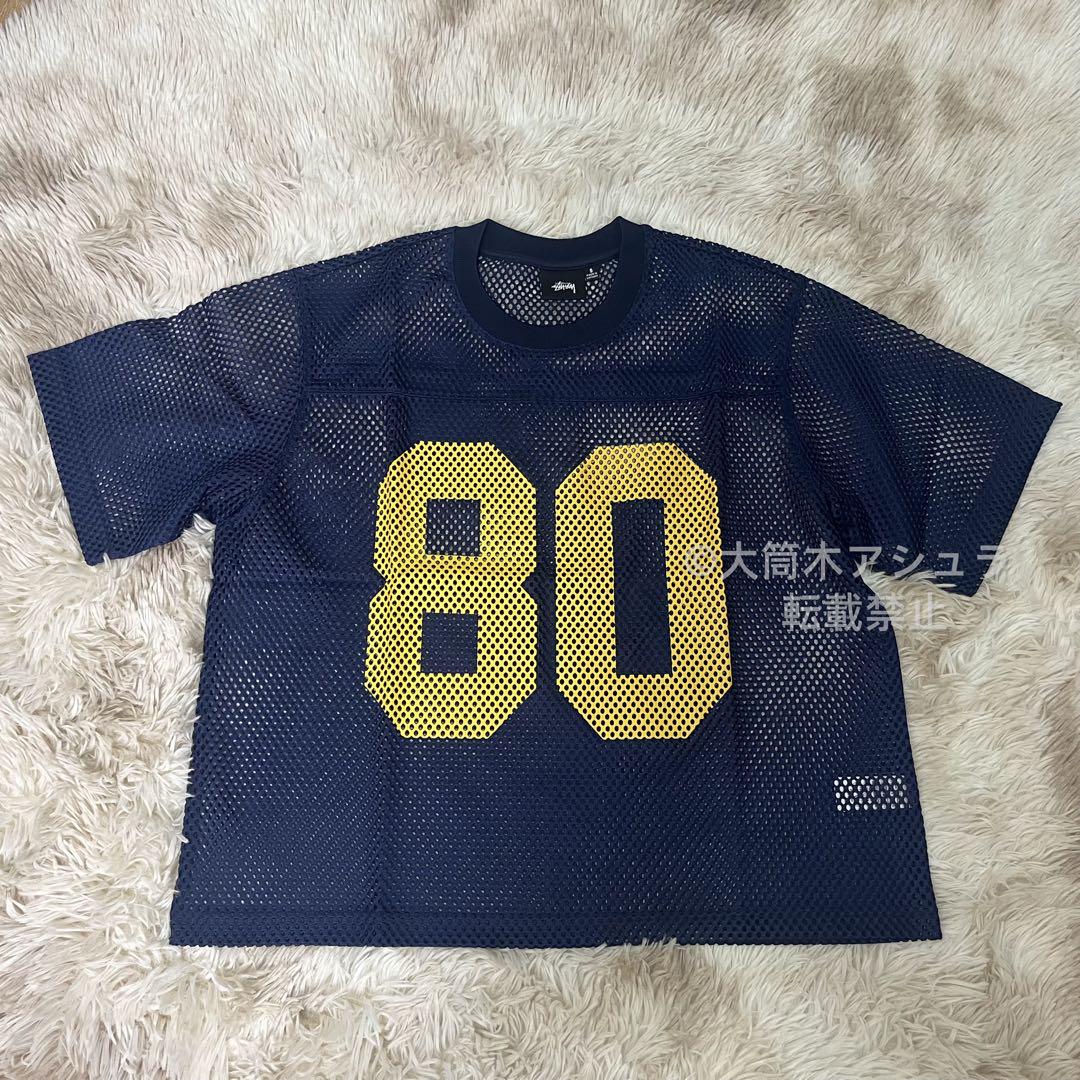 STUSSY】TEAM JERSEY 80 TEE ブルー サイズM（Stussy Team 80